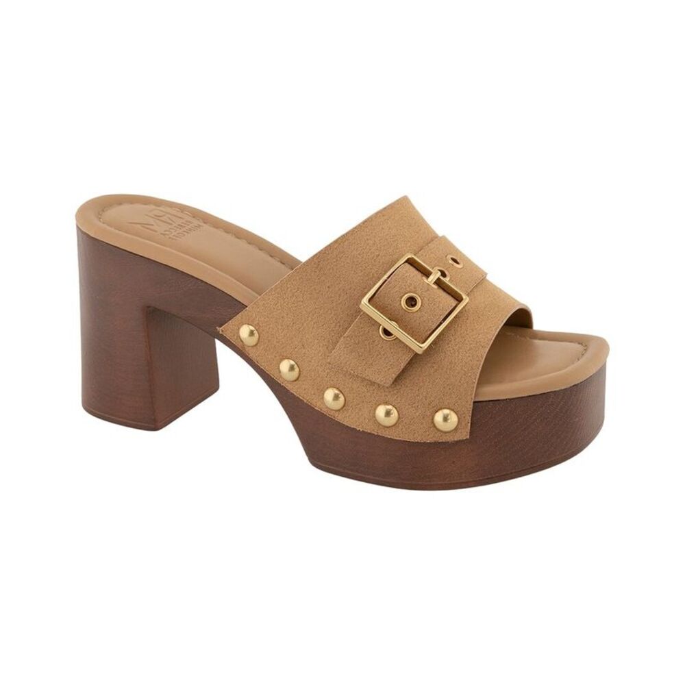 Rm Rebecca Minkoff Jade Wood Heel Sandal, Tan